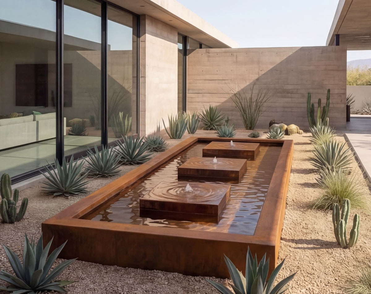Fuente Vía Acuática de Acero Corten