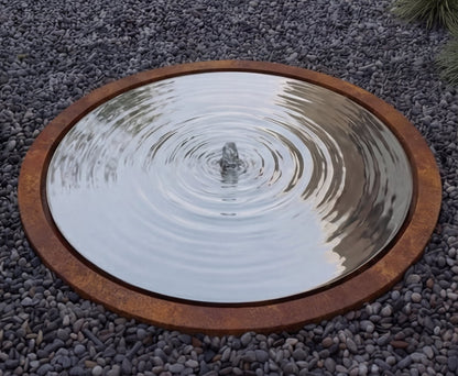 Fuente Circular de Acero Corten con Espejo