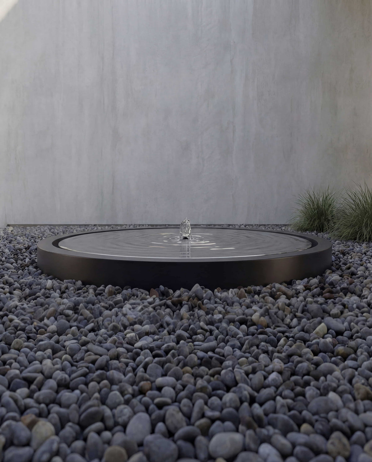 Fuente Circular de Acero con Espejo