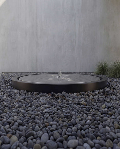 Fuente Circular de Acero con Espejo