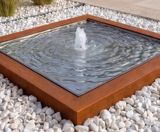 Fuente Cuadrada de Acero Corten