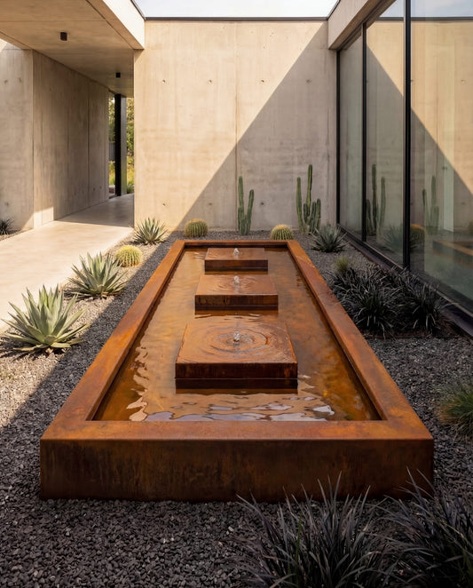 Fuente Vía Acuática de Acero Corten