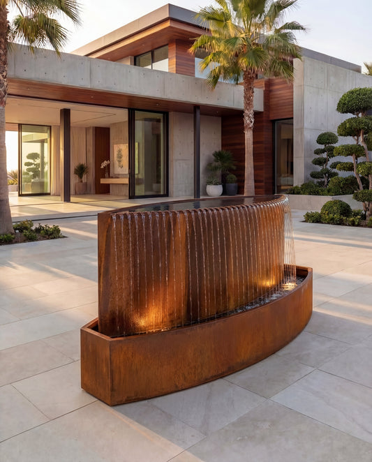 TKS Fuente de Acero Corten Arquitectónica - Cascada de Lluvia